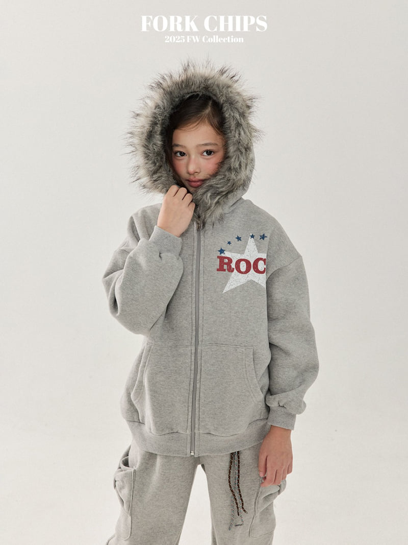Fork Chips - Korean Children Fashion - #discoveringself - Rockstar Hoodie Zip-Up - 10