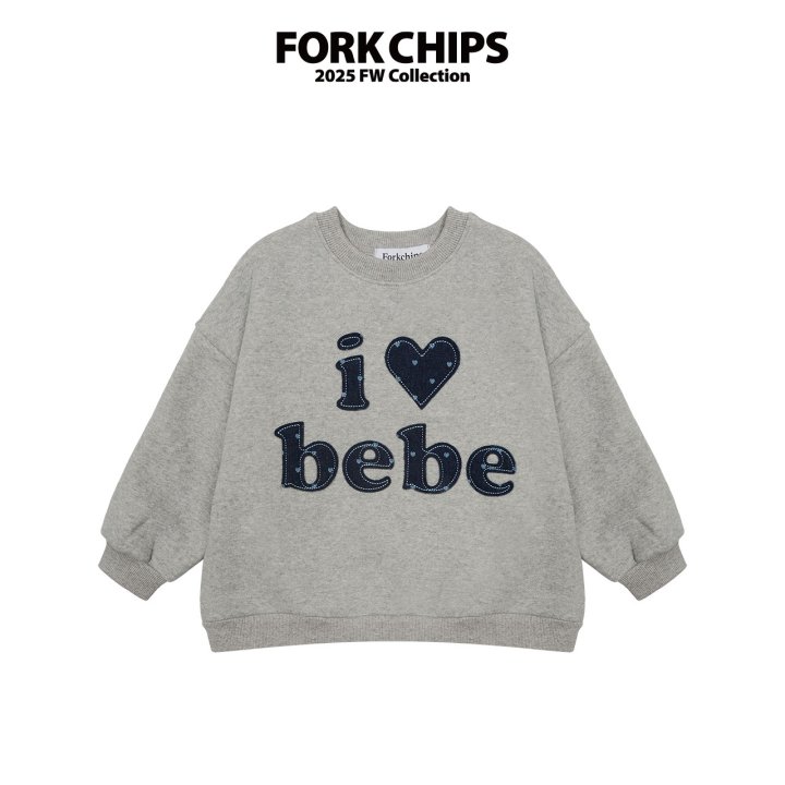 Fork Chips - Korean Children Fashion - #discoveringself - I Love Sweatshirt - 2
