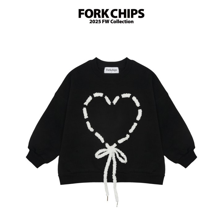 Fork Chips - Korean Children Fashion - #discoveringself - Heart Punching Sweatshirt