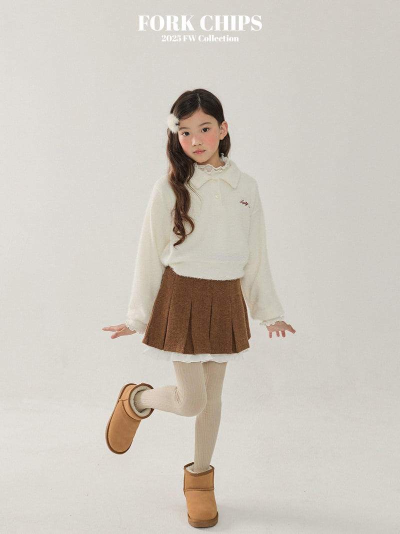 Fork Chips - Korean Children Fashion - #discoveringself - Muffin Wool Skirt - 11