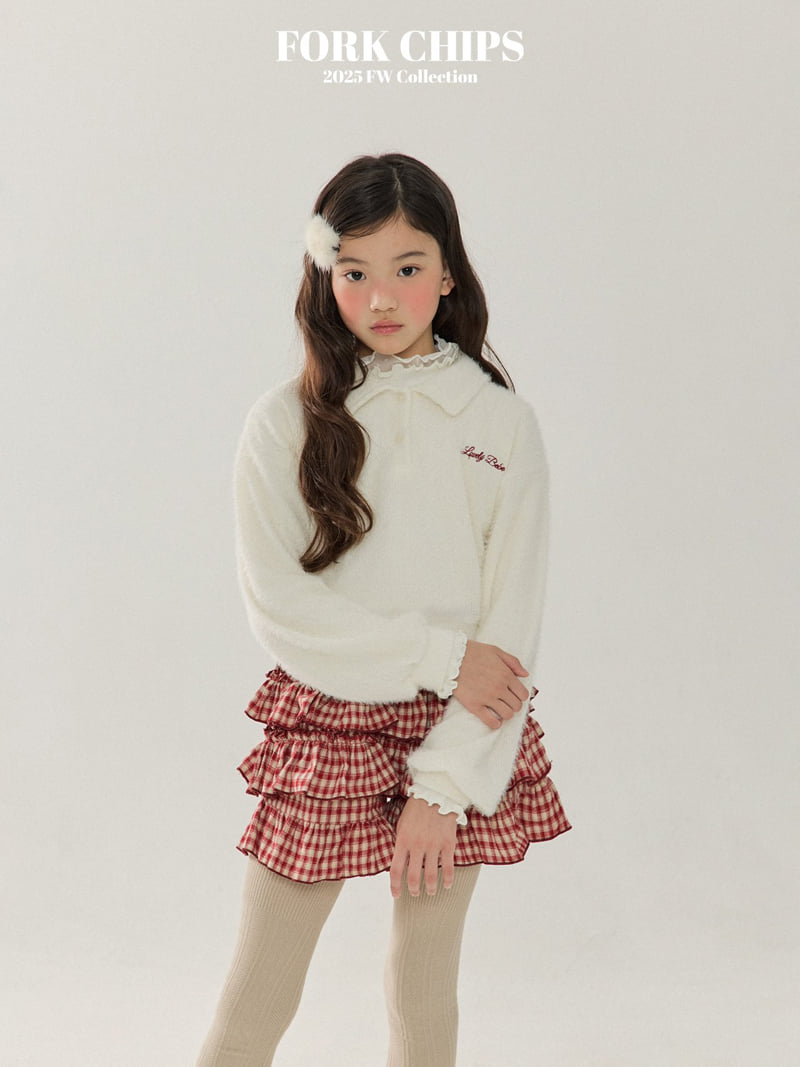 Fork Chips - Korean Children Fashion - #discoveringself - Cherry Tiered Skirt Pants - 6