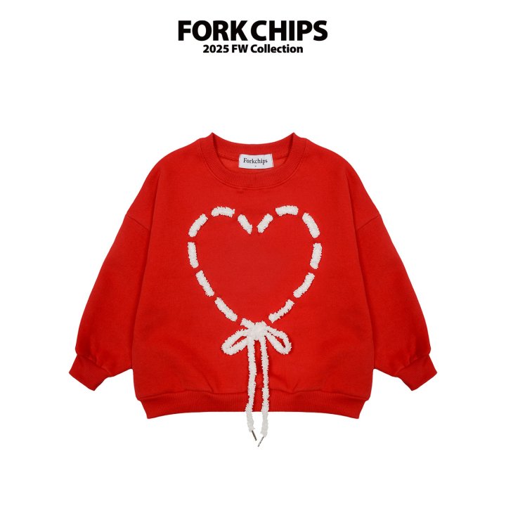 Fork Chips - Korean Children Fashion - #fashionkids - Heart Punching Sweatshirt - 2