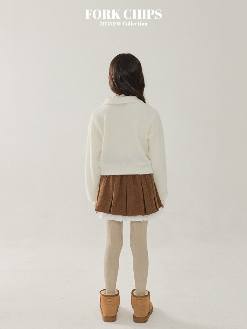 Fork Chips - Korean Children Fashion - #fashionkids - Muffin Wool Skirt - 12