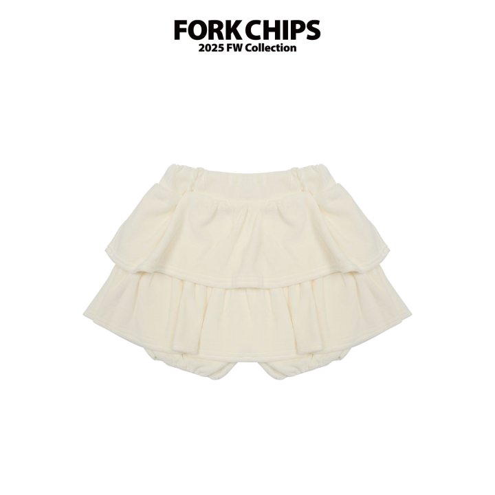 Fork Chips - Korean Children Fashion - #kidsshorts - XO Tiered Skirt - 3
