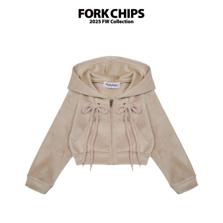Fork Chips - Korean Children Fashion - #kidsshorts - Cash Ribbon Zip-Up - 2