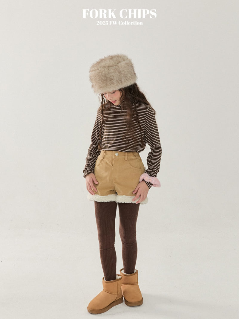 Fork Chips - Korean Children Fashion - #kidsshorts - Fuzzy Heart Shorts - 7