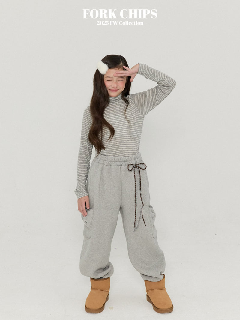 Fork Chips - Korean Children Fashion - #kidsshorts - Bagel Ribbon Pants - 6