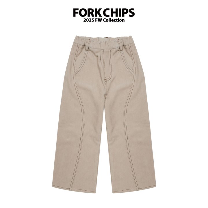 Fork Chips - Korean Children Fashion - #kidsshorts - Milk Stitch Pants - 2