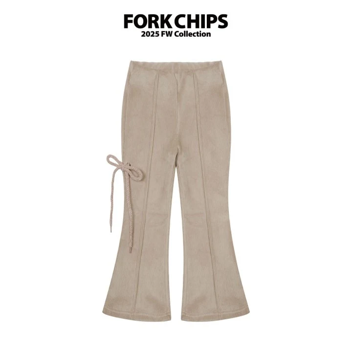 Fork Chips - Korean Children Fashion - #kidsstore - Cash Ribbon Leggings Pants - 2