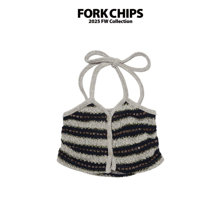 Fork Chips - Korean Children Fashion - #kidsstore - Wafer Knit Sleeveless Bustier