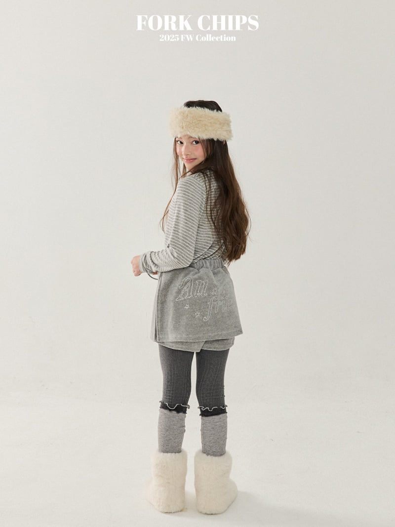Fork Chips - Korean Children Fashion - #kidsstore - Friends Velour Skirt - 10