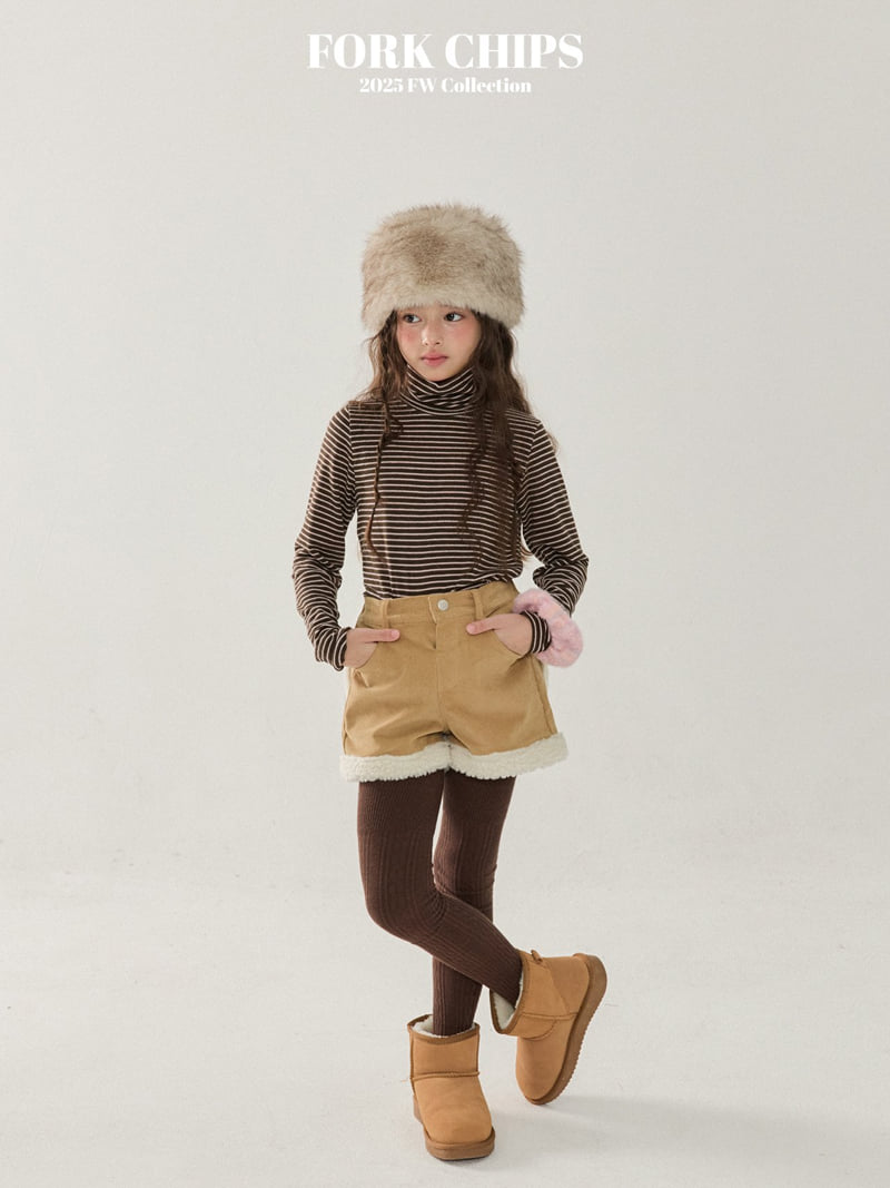Fork Chips - Korean Children Fashion - #kidsstore - Fuzzy Heart Shorts - 8