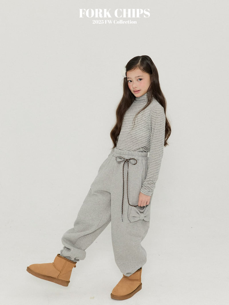 Fork Chips - Korean Children Fashion - #kidsstore - Bagel Ribbon Pants - 7