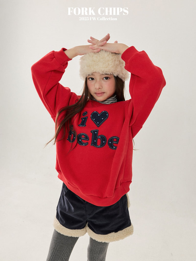 Fork Chips - Korean Children Fashion - #kidzfashiontrend - I Love Sweatshirt - 6
