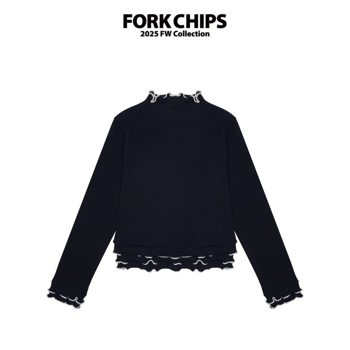 Fork Chips - Korean Children Fashion - #kidzfashiontrend - Ruffle Tiered Turtleneck Tee - 2