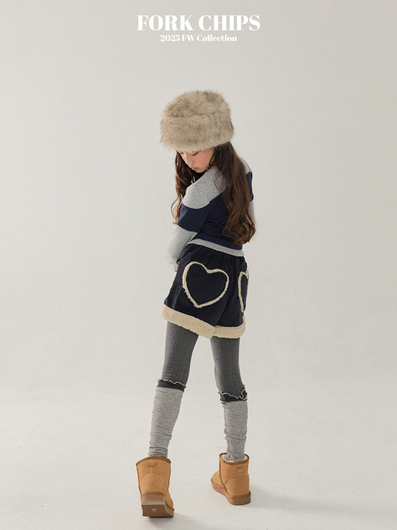 Fork Chips - Korean Children Fashion - #kidzfashiontrend - Fuzzy Heart Shorts - 9