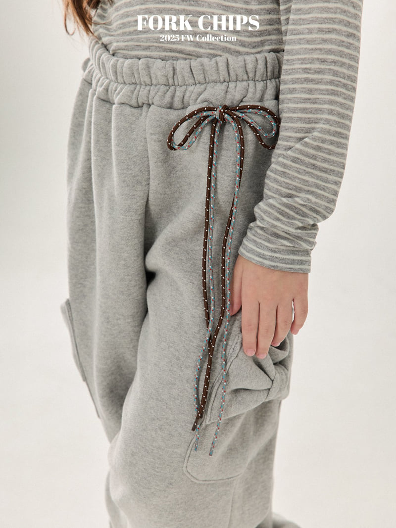 Fork Chips - Korean Children Fashion - #kidzfashiontrend - Bagel Ribbon Pants - 8