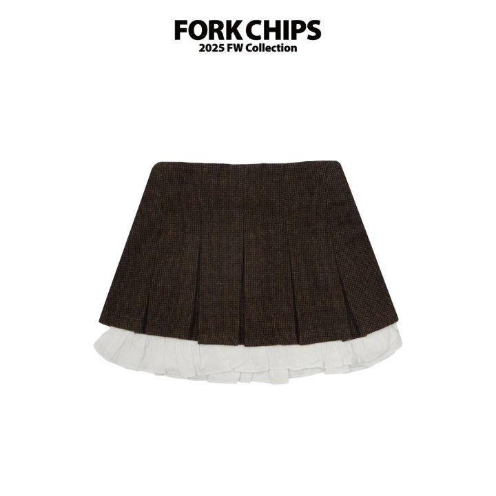 Fork Chips - Korean Children Fashion - #littlefashionista - Muffin Wool Skirt
