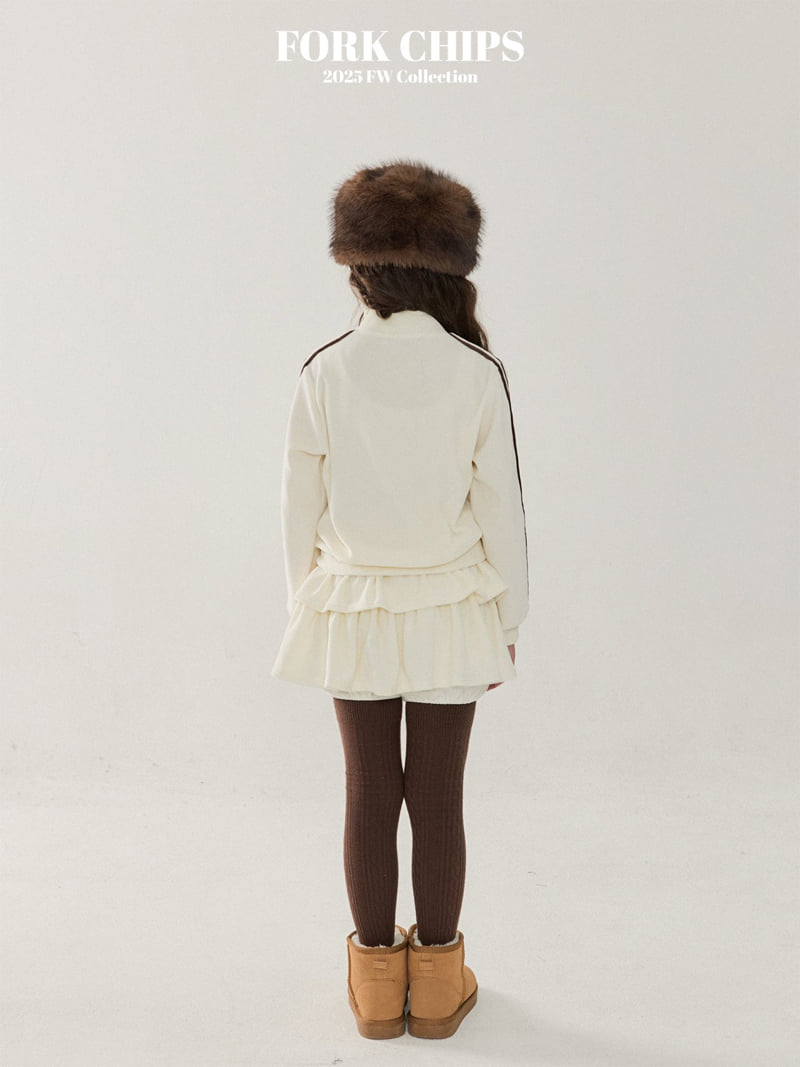 Fork Chips - Korean Children Fashion - #magicofchildhood - XO Velour Zip-Up - 9