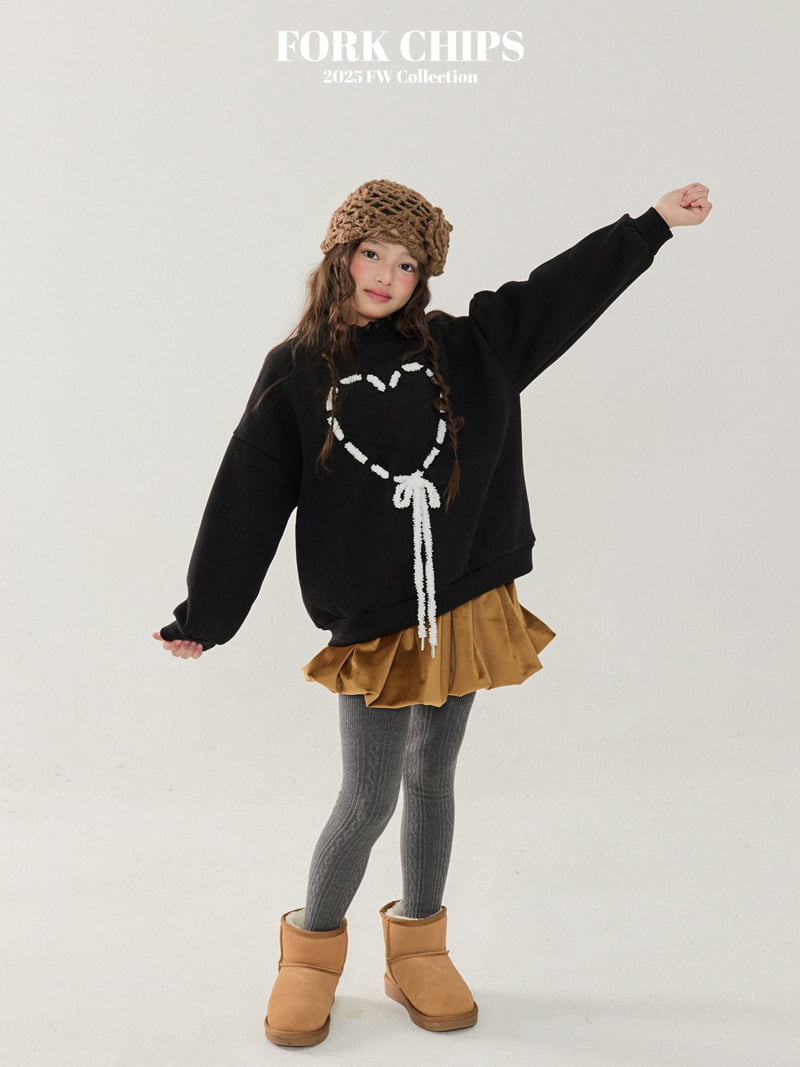 Fork Chips - Korean Children Fashion - #magicofchildhood - Heart Punching Sweatshirt - 8