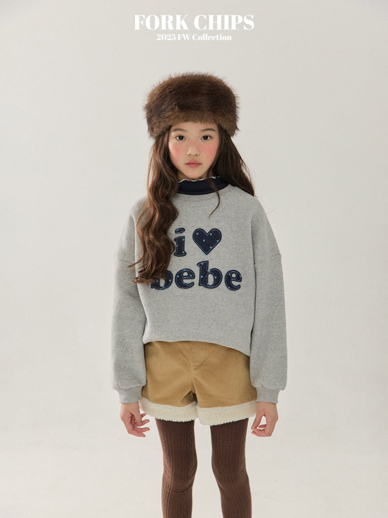 Fork Chips - Korean Children Fashion - #minifashionista - I Love Sweatshirt - 10