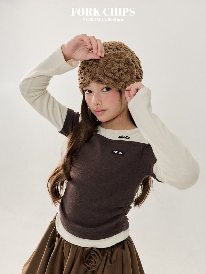 Fork Chips - Korean Children Fashion - #minifashionista - O'clock Layered Tee - 7