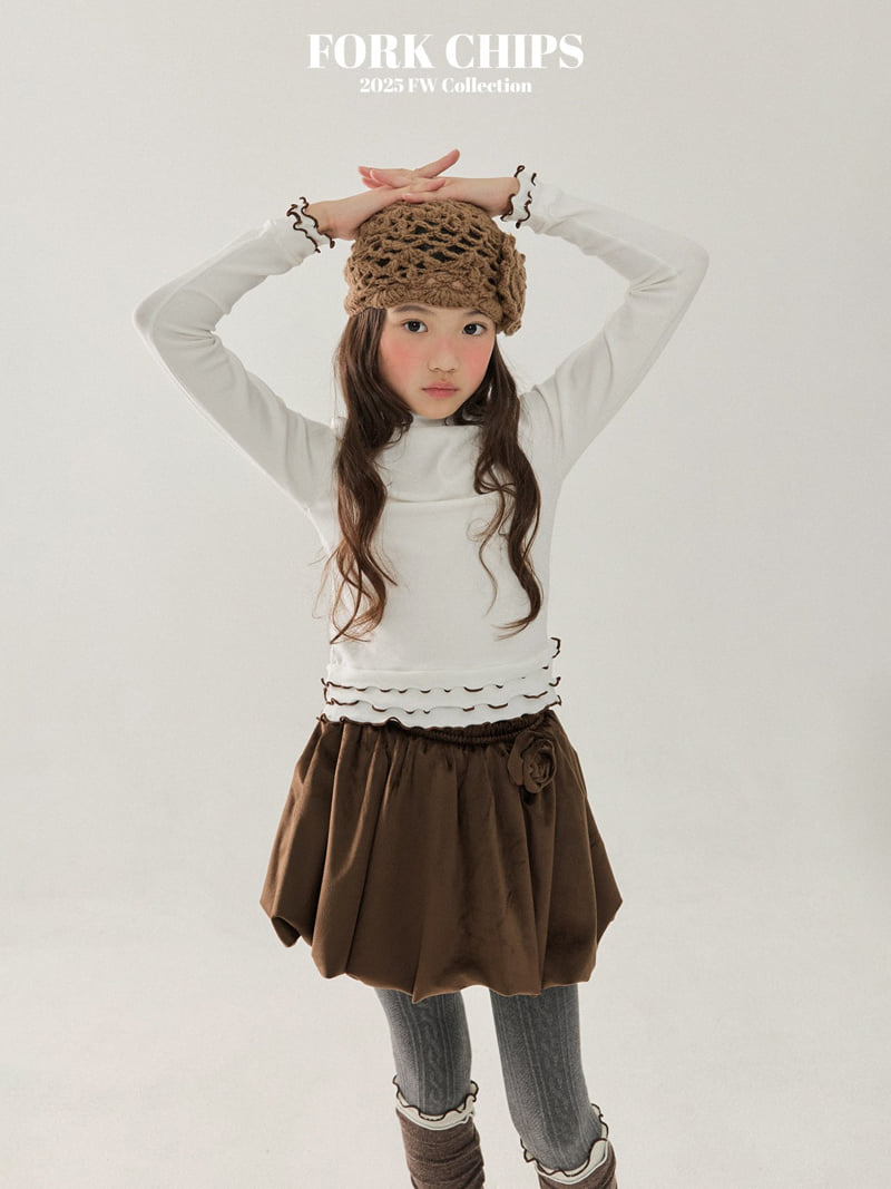 Fork Chips - Korean Children Fashion - #minifashionista - Ruffle Tiered Turtleneck Tee - 6