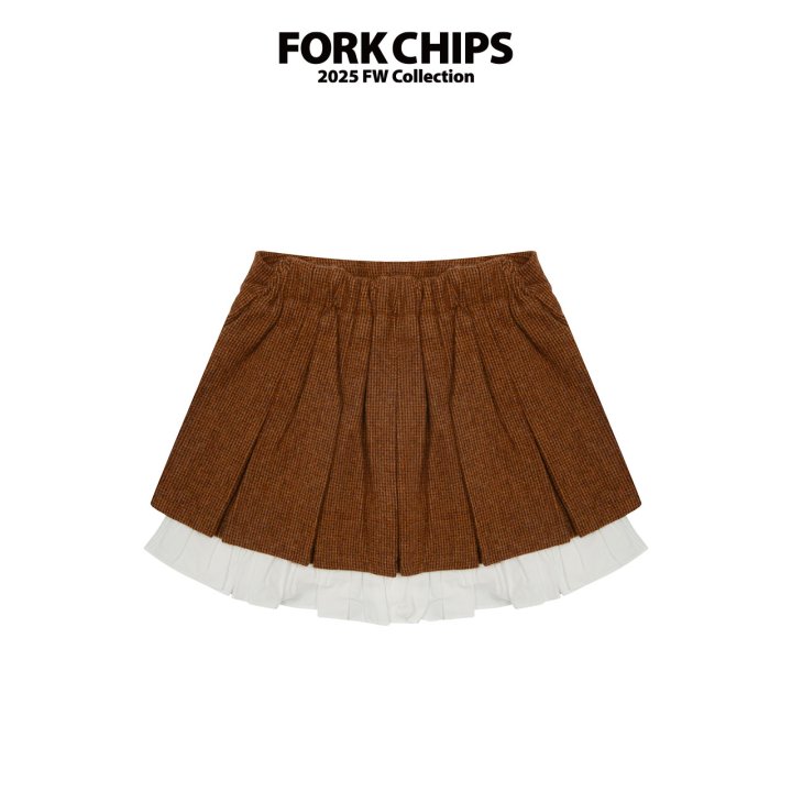 Fork Chips - Korean Children Fashion - #minifashionista - Muffin Wool Skirt - 3