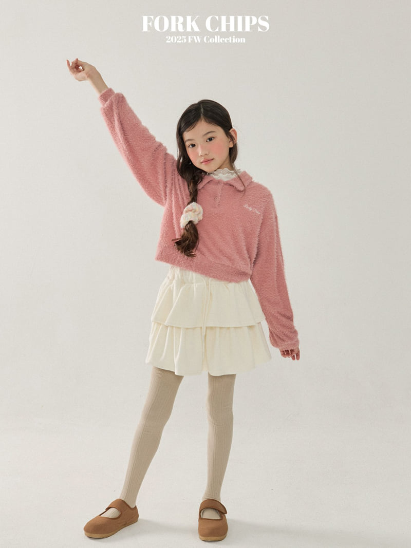 Fork Chips - Korean Children Fashion - #prettylittlegirls - Downy Knit Sweatshirt - 12