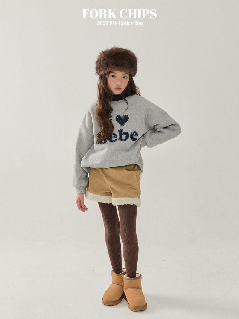 Fork Chips - Korean Children Fashion - #prettylittlegirls - I Love Sweatshirt - 11