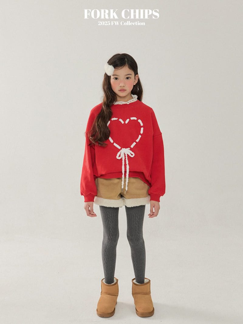 Fork Chips - Korean Children Fashion - #prettylittlegirls - Heart Punching Sweatshirt - 10