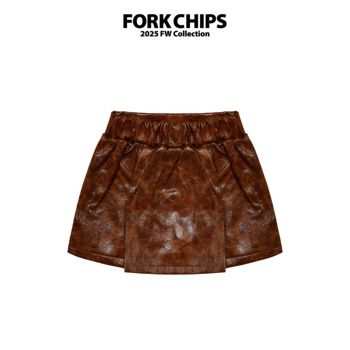 Fork Chips - Korean Children Fashion - #prettylittlegirls - Glossy Skirt - 2