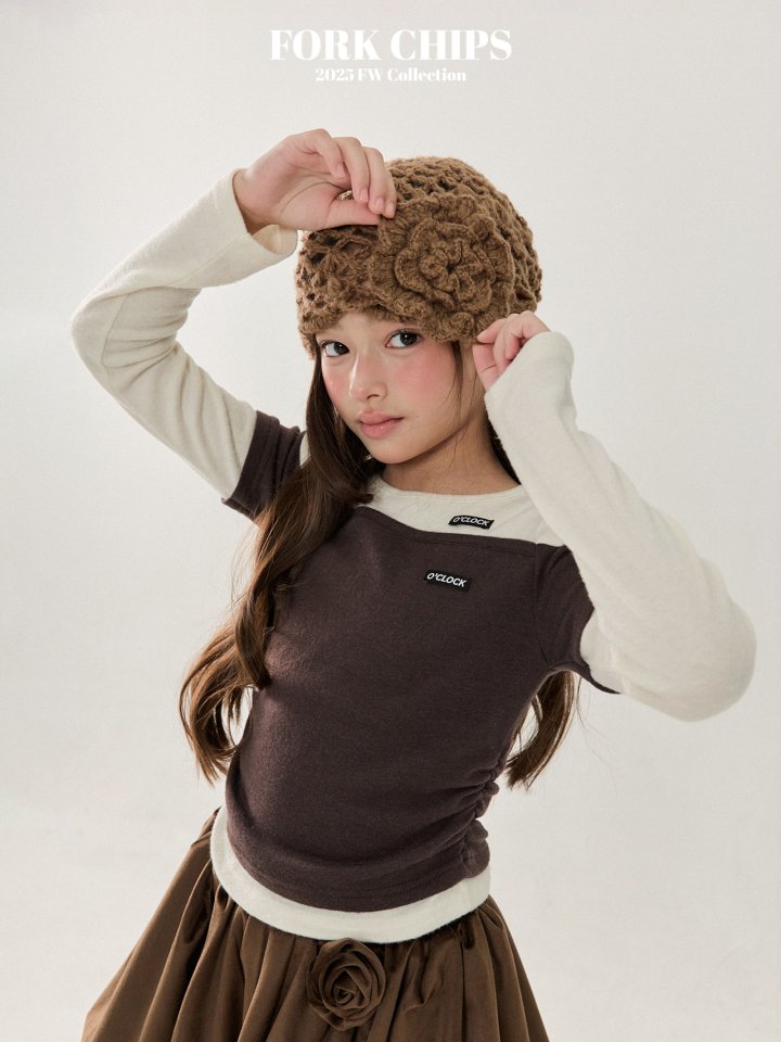 Fork Chips - Korean Children Fashion - #prettylittlegirls - Blossom Knitted Beanie - 7