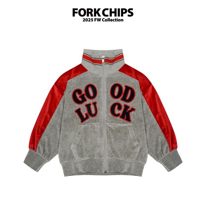 Fork Chips - Korean Children Fashion - #stylishchildhood - Good Luck Zip-Up - 2