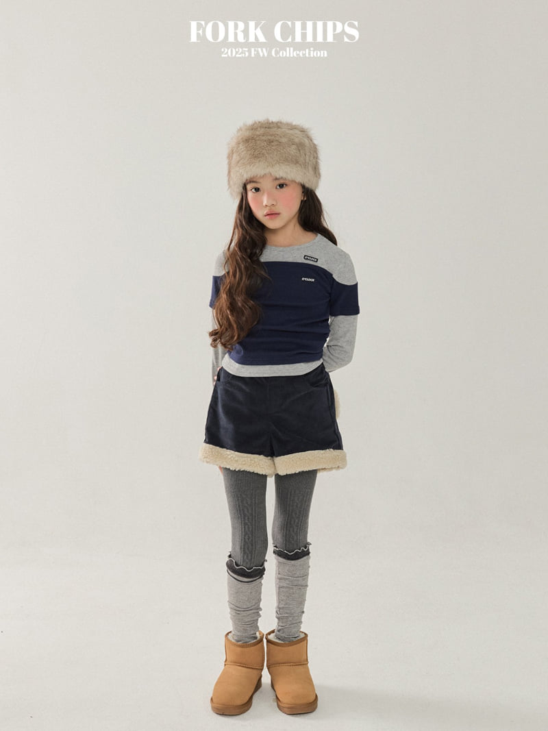 Fork Chips - Korean Children Fashion - #stylishchildhood - O'clock Layered Tee - 11