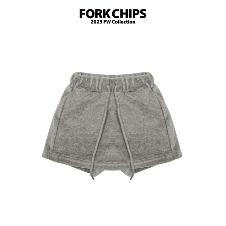 Fork Chips - Korean Children Fashion - #stylishchildhood - Friends Velour Skirt - 3