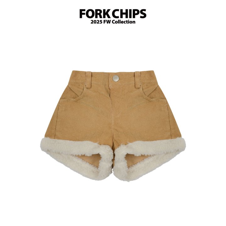 Fork Chips - Korean Children Fashion - #stylishchildhood - Fuzzy Heart Shorts
