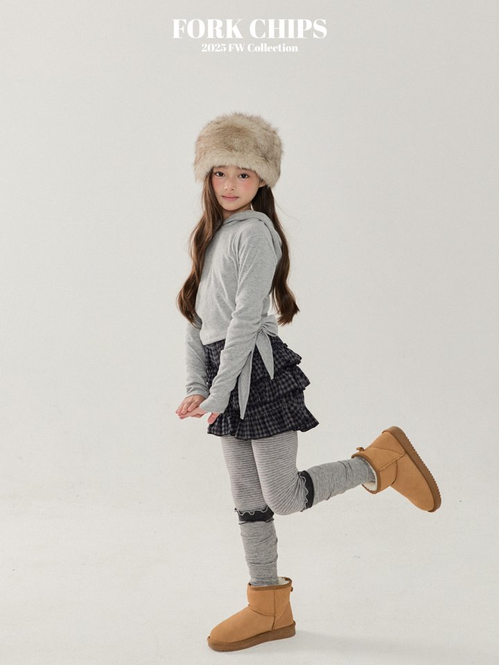 Fork Chips - Korean Children Fashion - #todddlerfashion - Peach Leggings - 6