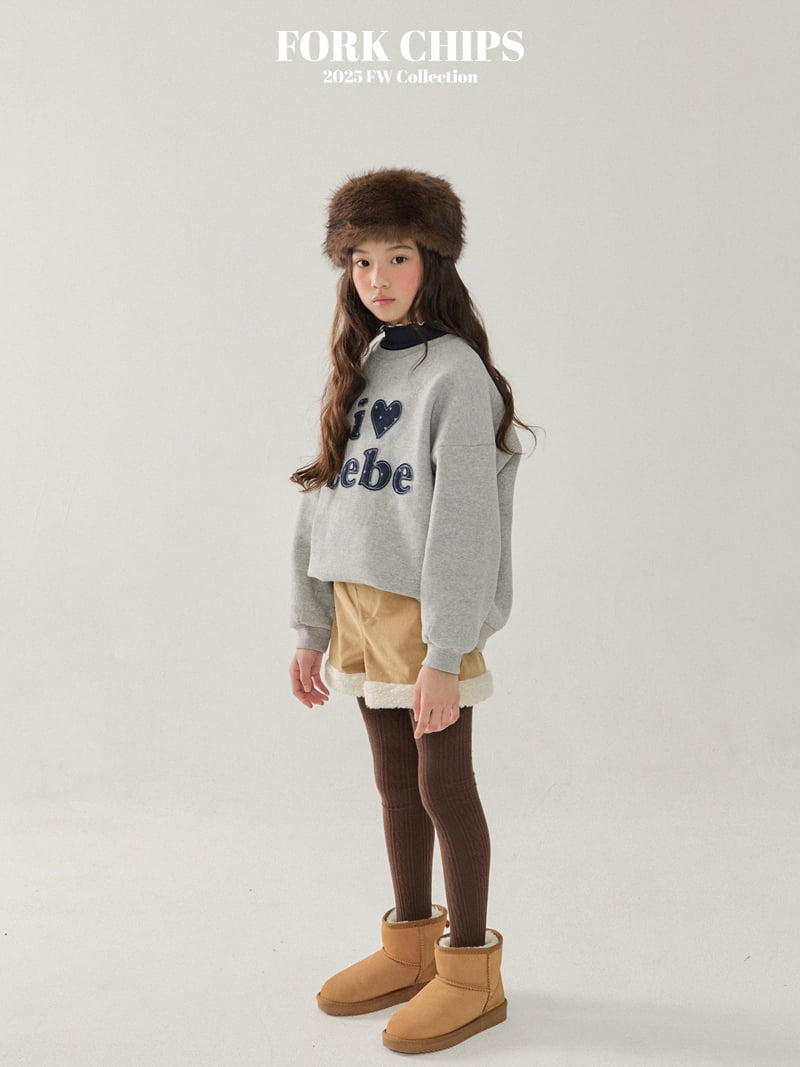 Fork Chips - Korean Children Fashion - #todddlerfashion - I Love Sweatshirt - 12