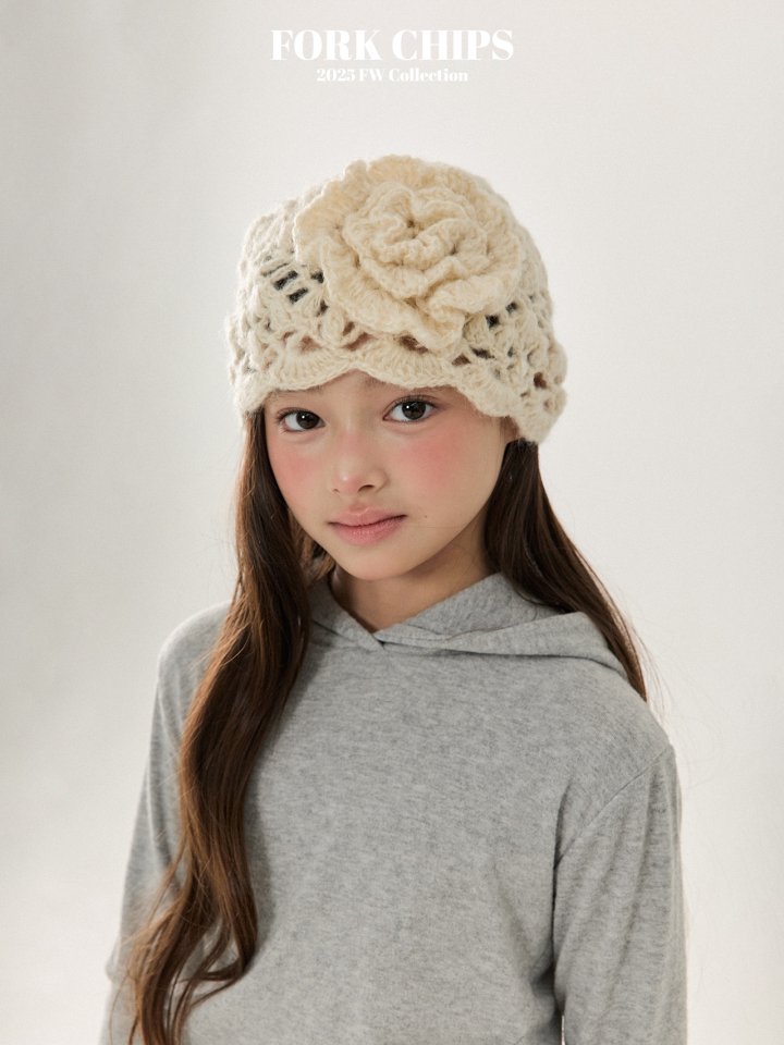 Fork Chips - Korean Children Fashion - #todddlerfashion - Blossom Knitted Beanie - 8