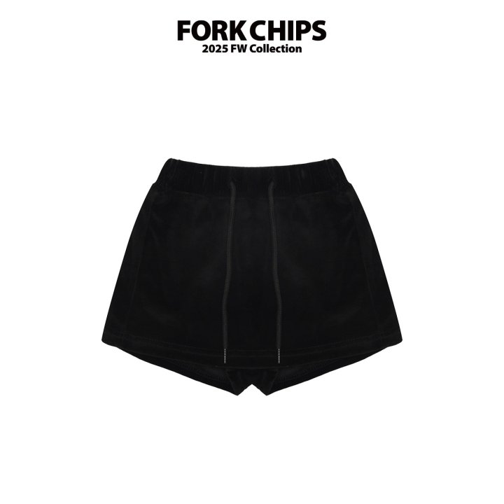Fork Chips - Korean Children Fashion - #toddlerclothing - Friends Velour Skirt - 2