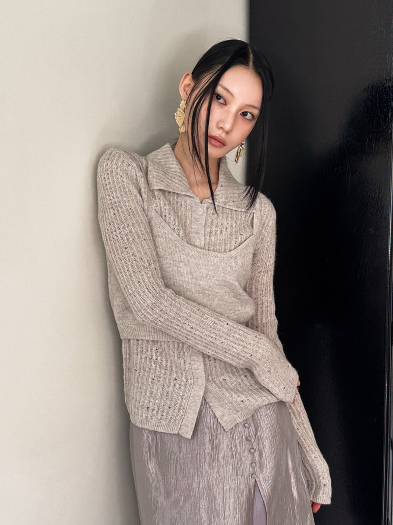 Foundation - Korean Women Fashion - #momslook - Damage Set (Top+Cardigan) - 3