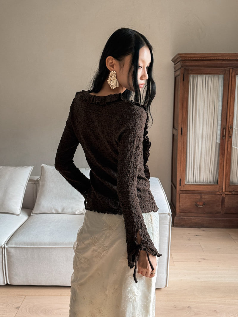 Foundation - Korean Women Fashion - #momslook - Crack Frill Blouse - 11