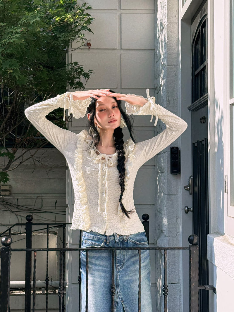 Foundation - Korean Women Fashion - #momslook - Crack Frill Blouse - 7