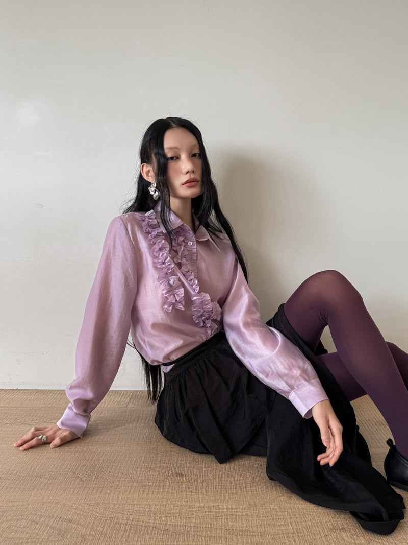 Foundation - Korean Women Fashion - #momslook - Rose Shirring Blouse - 10