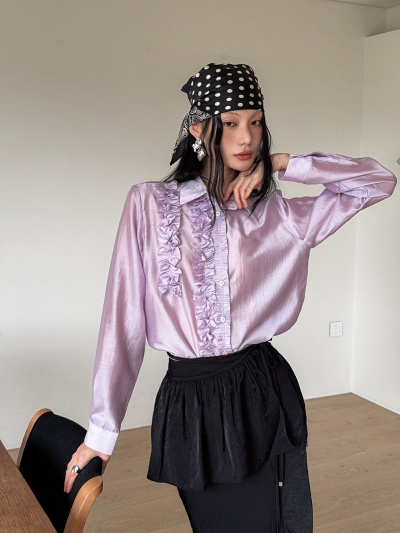 Foundation - Korean Women Fashion - #momslook - Rose Shirring Blouse - 12