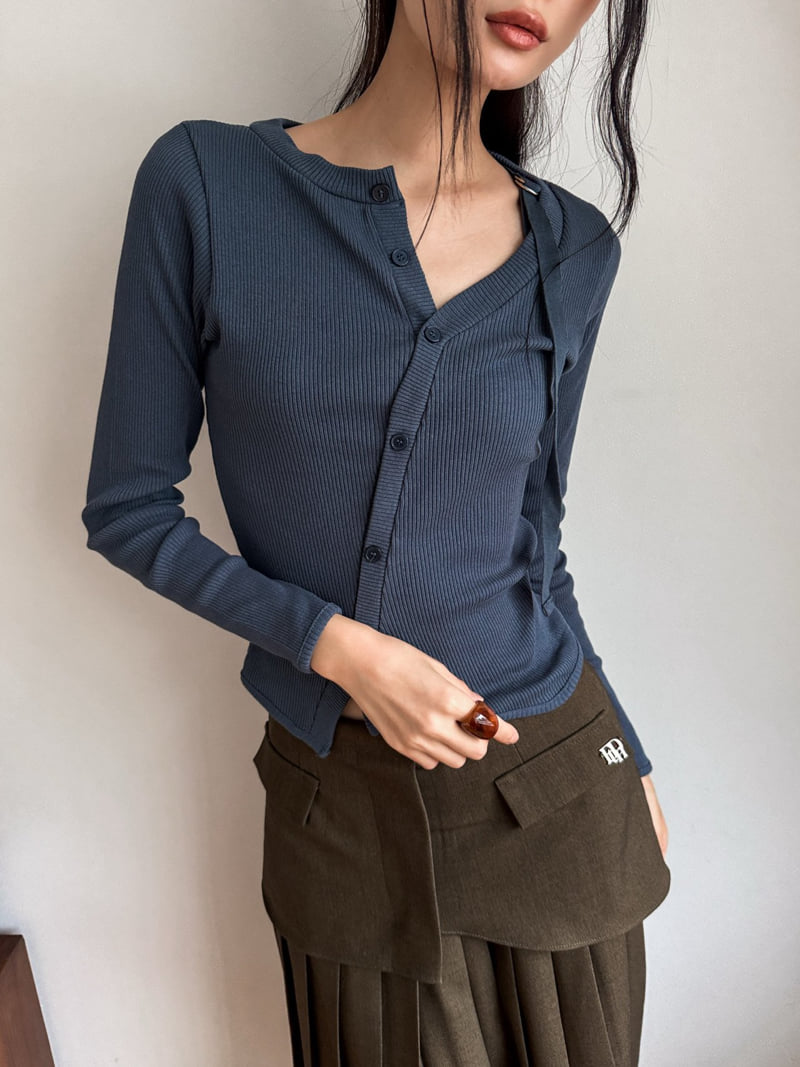 Foundation - Korean Women Fashion - #momslook - Jay D-Ring Ribbed Tee - 3