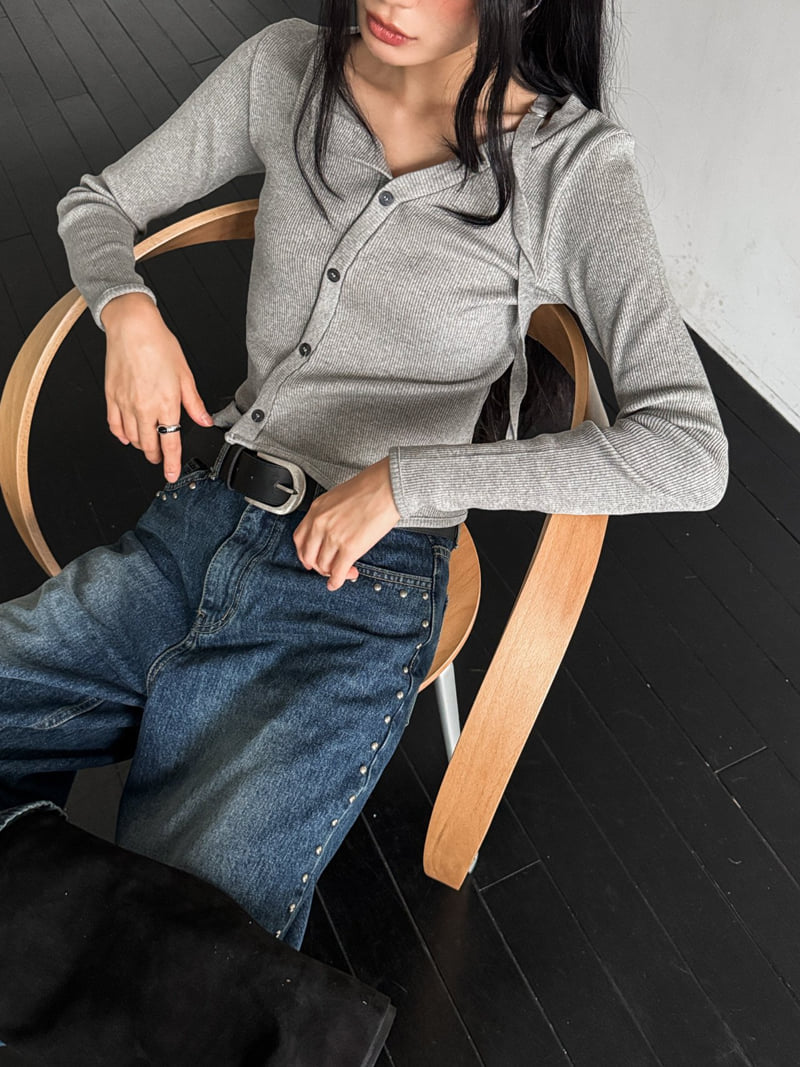Foundation - Korean Women Fashion - #momslook - Jay D-Ring Ribbed Tee - 7
