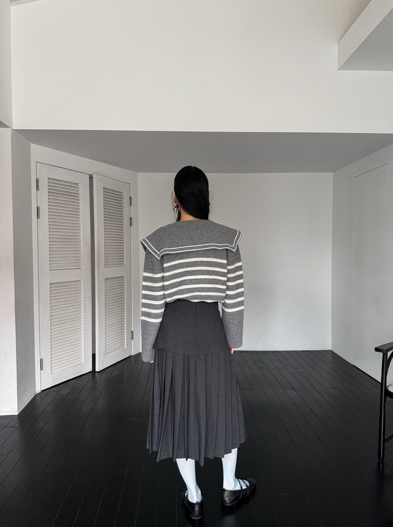 Foundation - Korean Women Fashion - #momslook - Urban Sailor Buckle Knit - 12