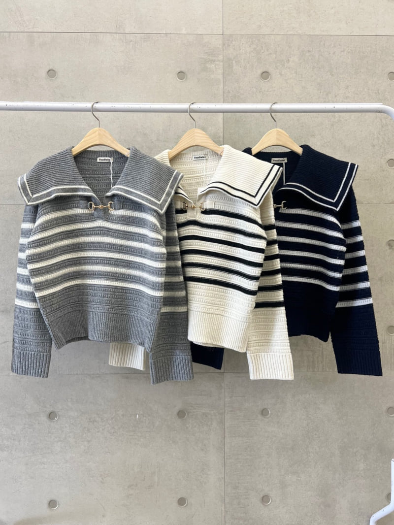 Foundation - Korean Women Fashion - #momslook - Urban Sailor Buckle Knit - 2